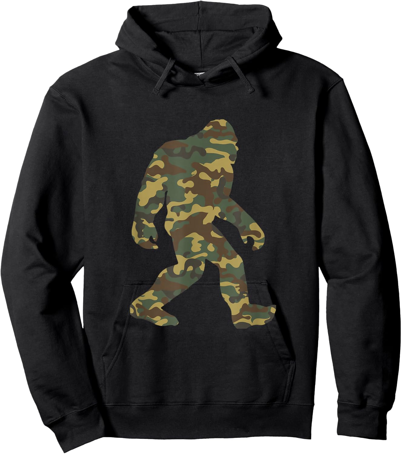 Camouflage Bigfoot Sasquatch Camo Army Pattern Big Foot Hoodie - Hoodie | Black