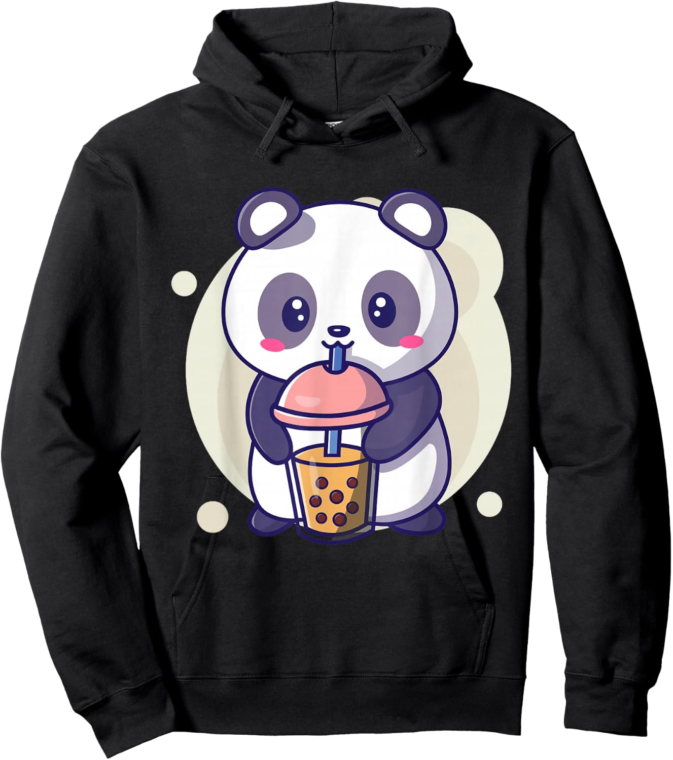 Cute Kawaii Panda Drinks Boba Bubble Tea Kawaii Aesthetic Hoodie - Hoodie | Black