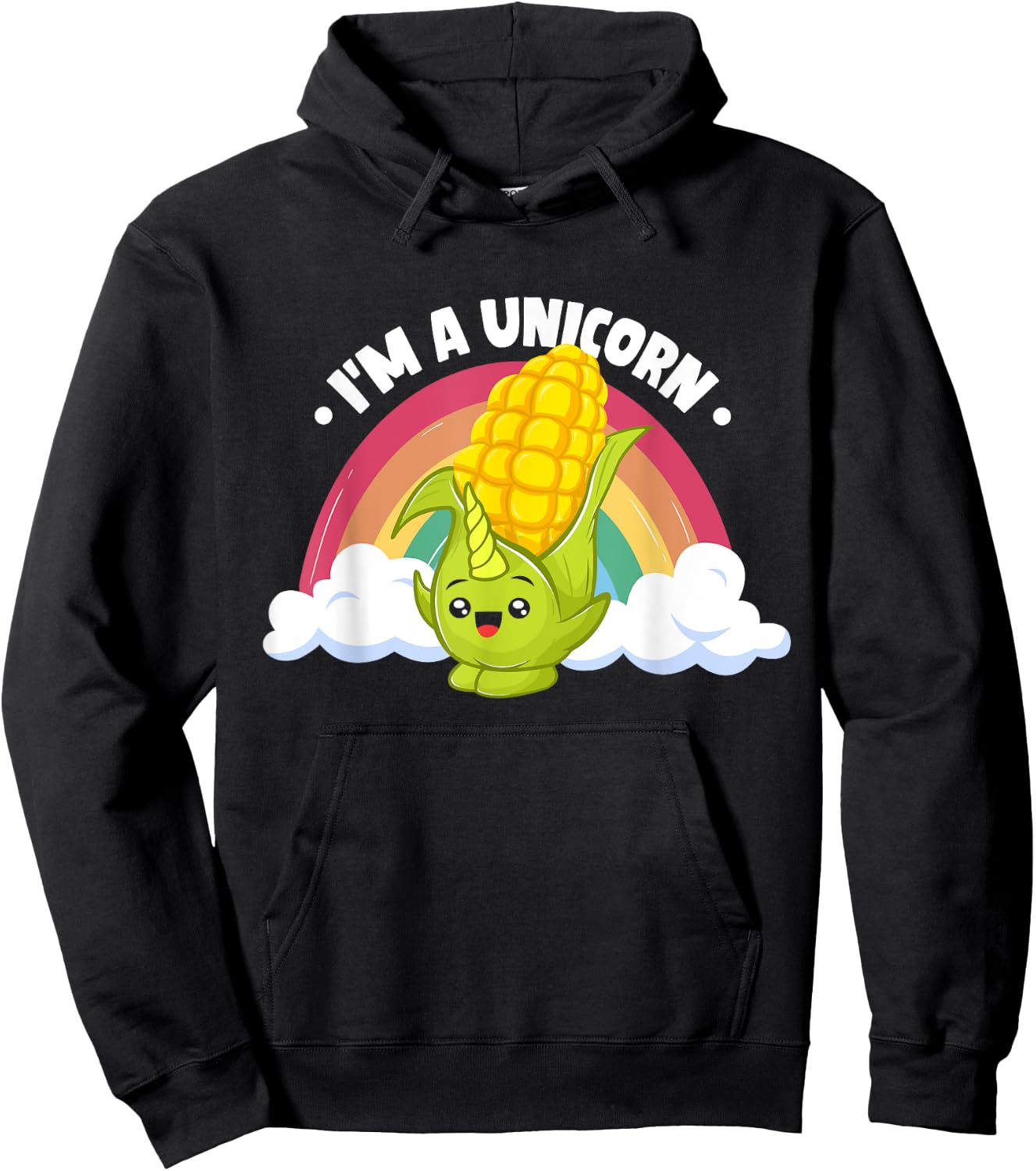 Maize Corn Cob Kids Farming Corn I'm A Unicorn Hoodie - Hoodie | Black