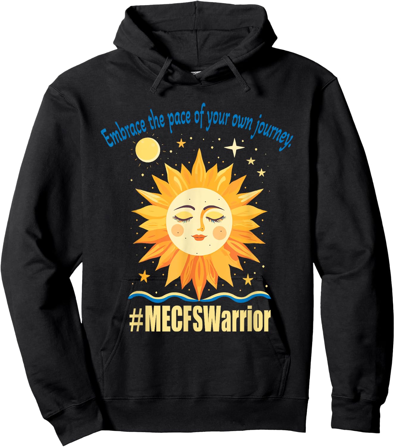 Chronic Fatigue Syndrome ME/CFS Awareness Tired Sun Hoodie - Hoodie | Black