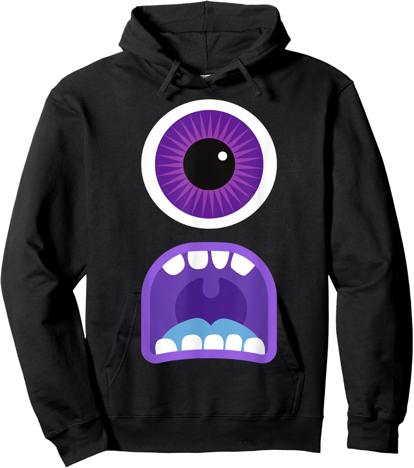 Cute Monster Face Costume Men's Women's Halloween Hoodie - Hoodie | Black