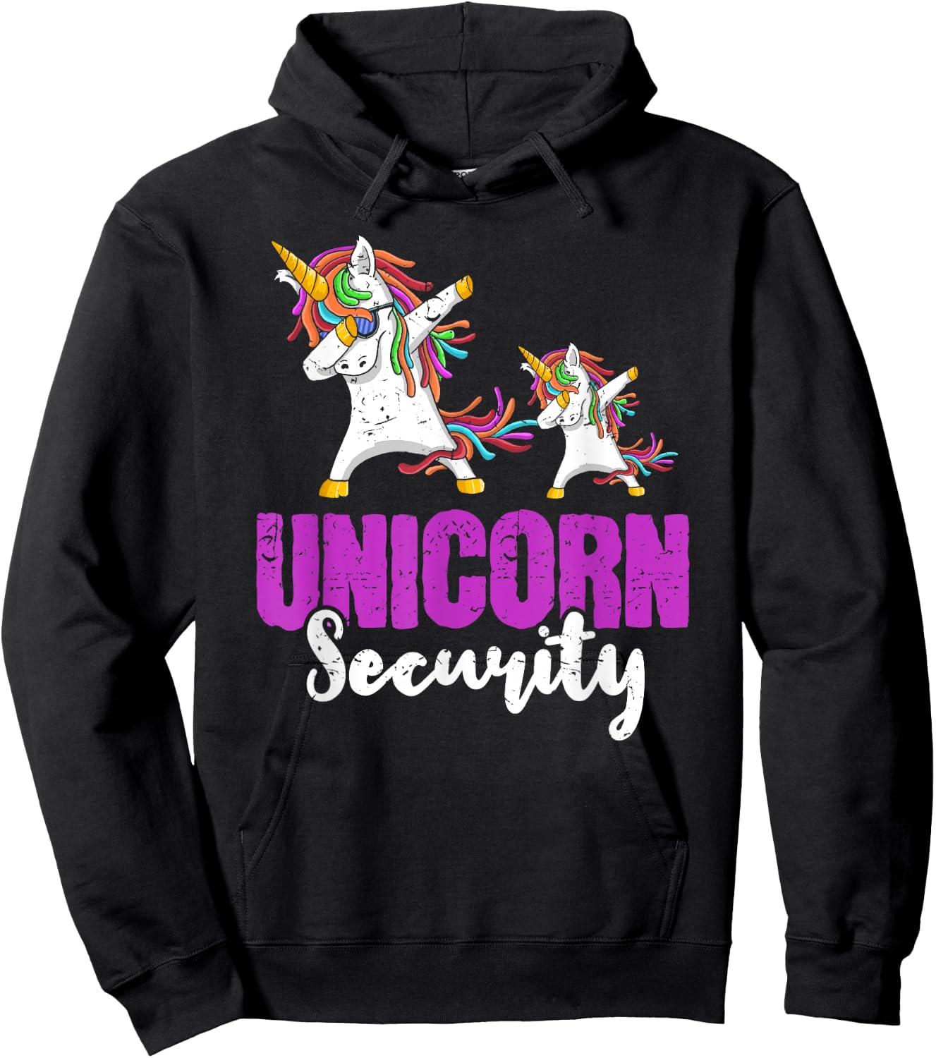 Costume Funny Unicorn Security Dad Men Hoodie - Hoodie | Black
