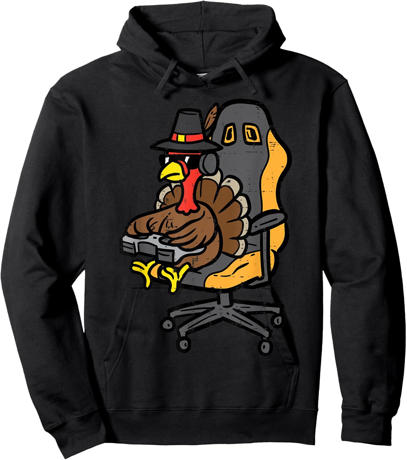 Thanksgiving Turkey Gaming Gamer Men Boys Kids Teen Youth Hoodie - Hoodie | Black