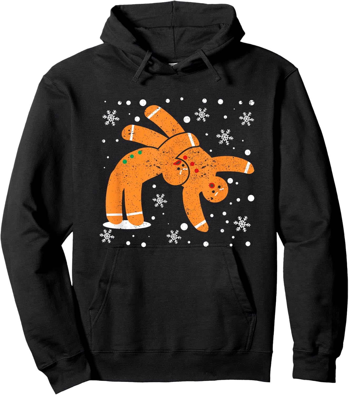 Gingerbread Man Cookies Christmas Funny Fighting Wrestling Hoodie - Hoodie | Black