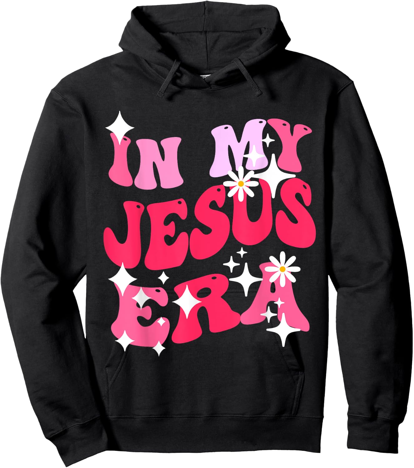 In My Jesus Era Christian Religious Apparel & Kids Hoodie - Hoodie | Black