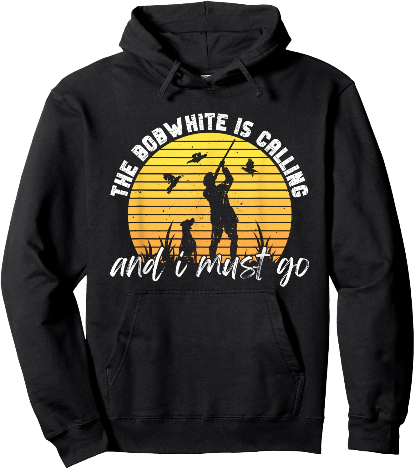 Vintage Quail Hunter and Bobwhite Hunting Hoodie - Hoodie | Black