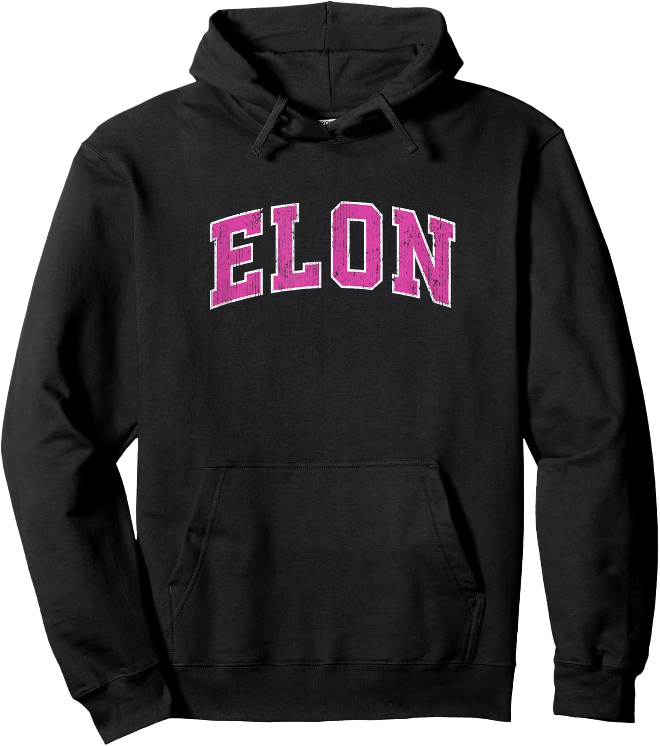 Elon North Carolina NC Vintage Sports Design Pink Design Hoodie - Hoodie | Black