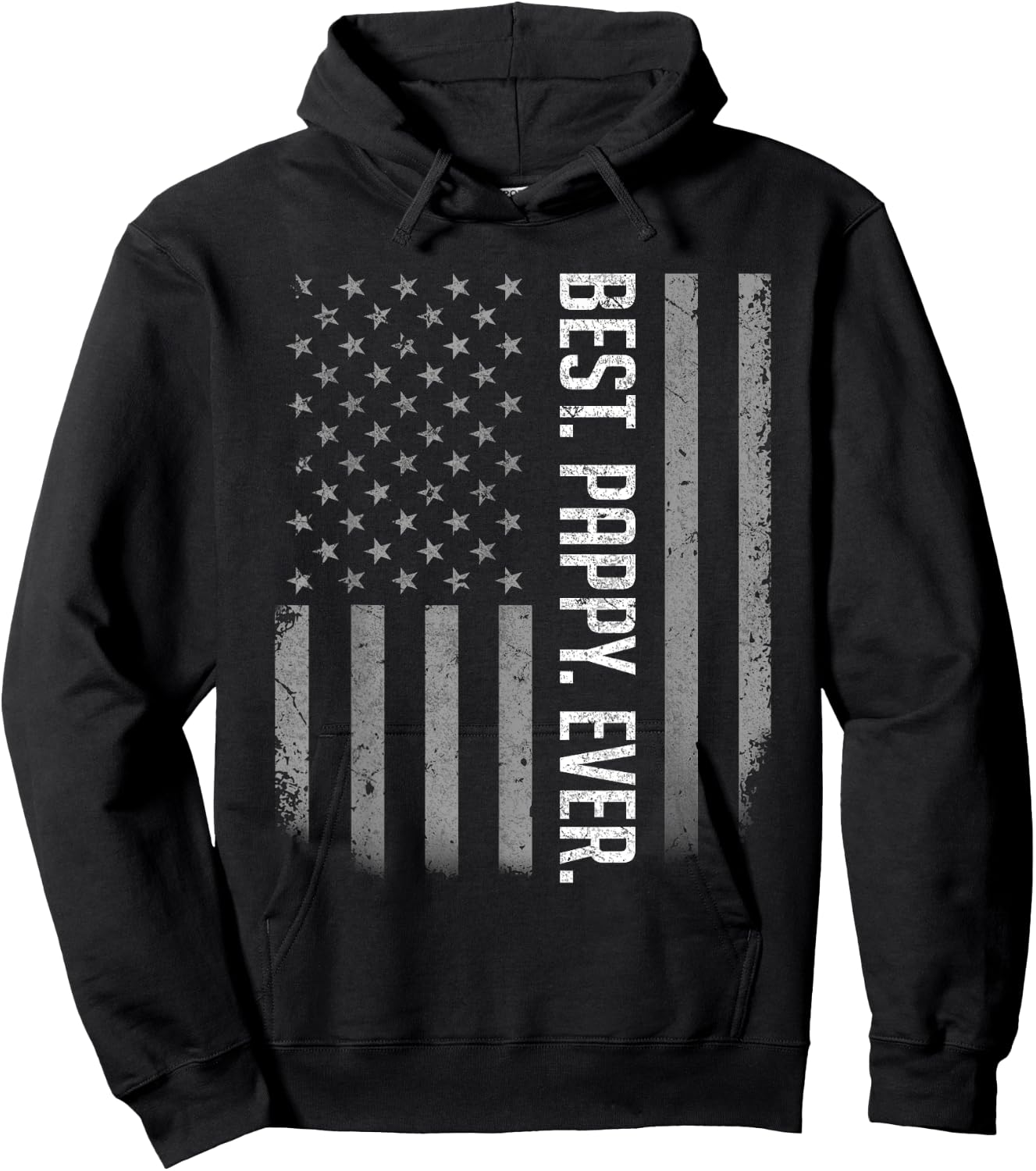 Best Pappy Ever US American Flag Shirt Gift Father's Day Men Hoodie - Hoodie | Black
