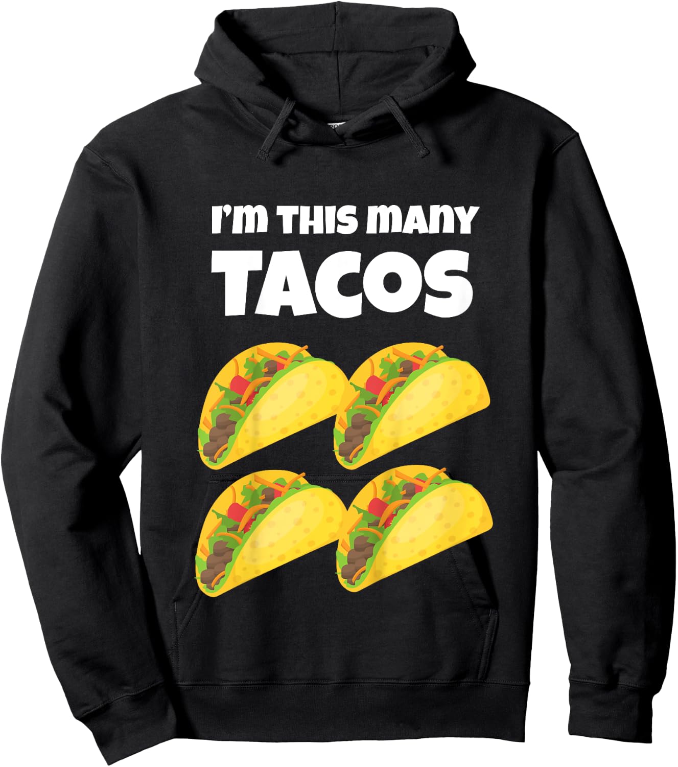 Cute Taco 4th Birthday I'm This Many Tacos 4-Year-Old Hoodie - Hoodie | Black