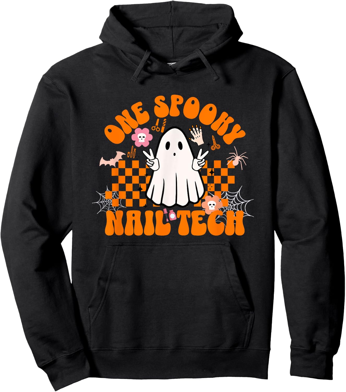 One Spooky Nail Tech Halloween for Nail Technicians Artists Hoodie - Hoodie | Black