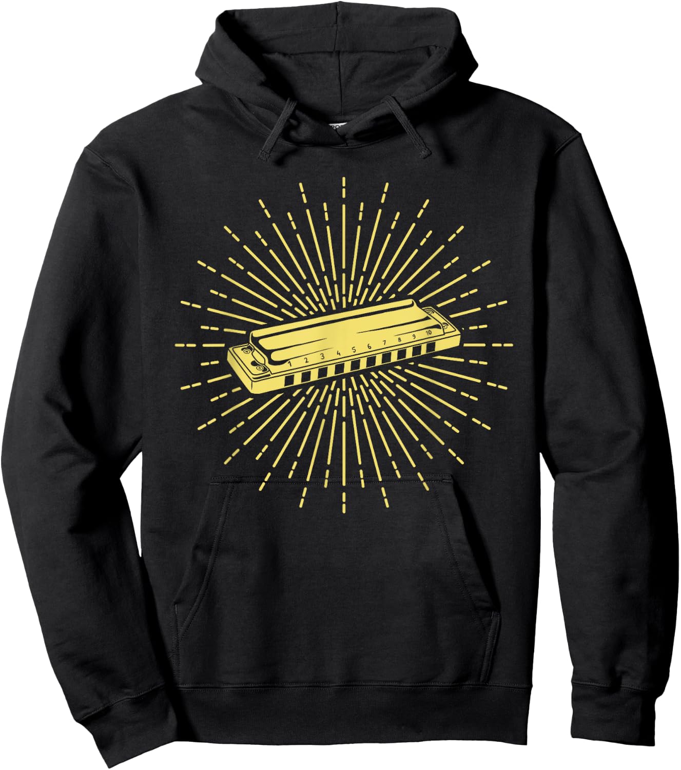 Vintage Harmonica Player Harmonicist French Harp Player Hoodie - Hoodie | Black