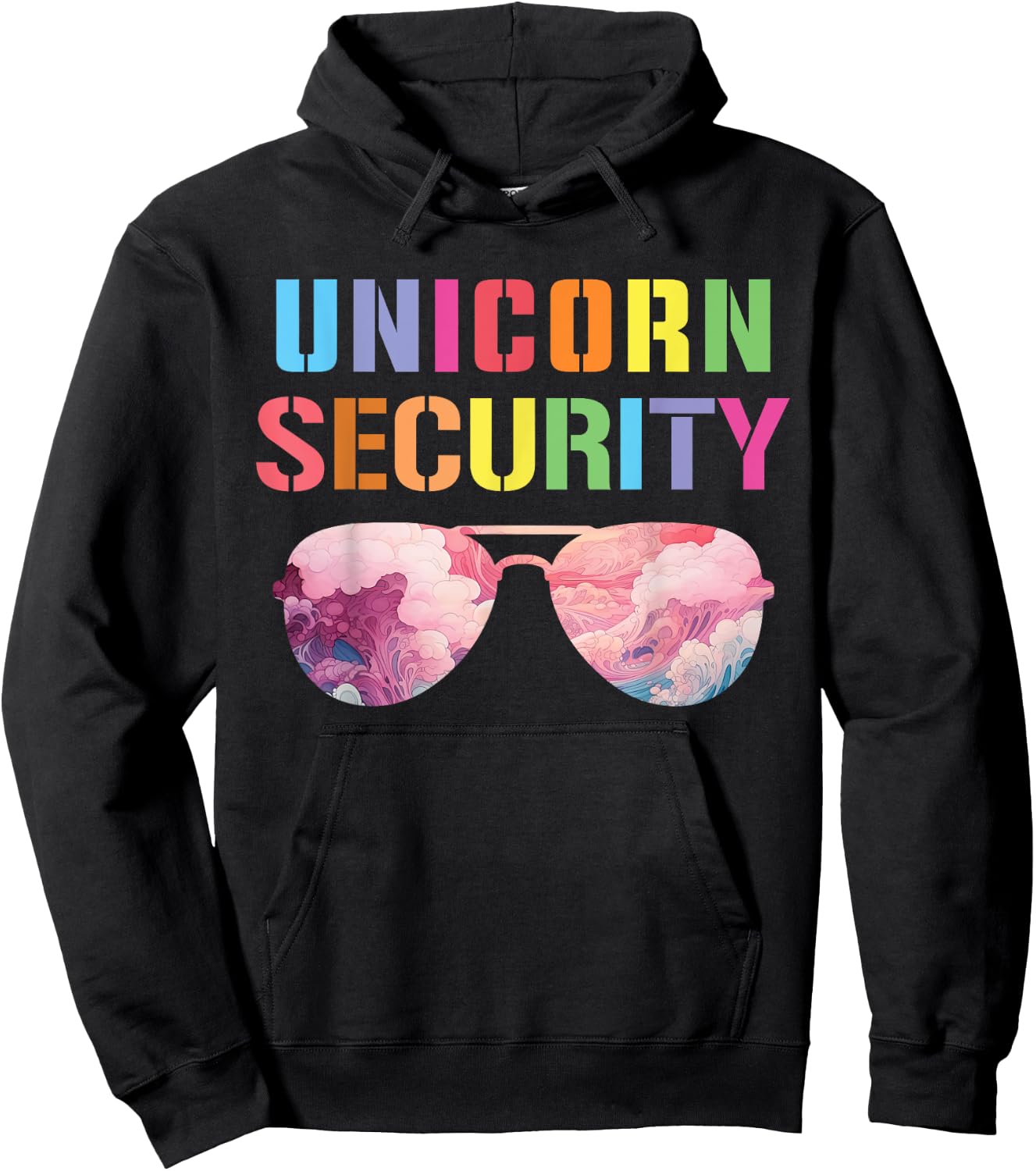 Halloween Dad Mom Daughter Adult Costume, Unicorn Security Hoodie - Hoodie | Black