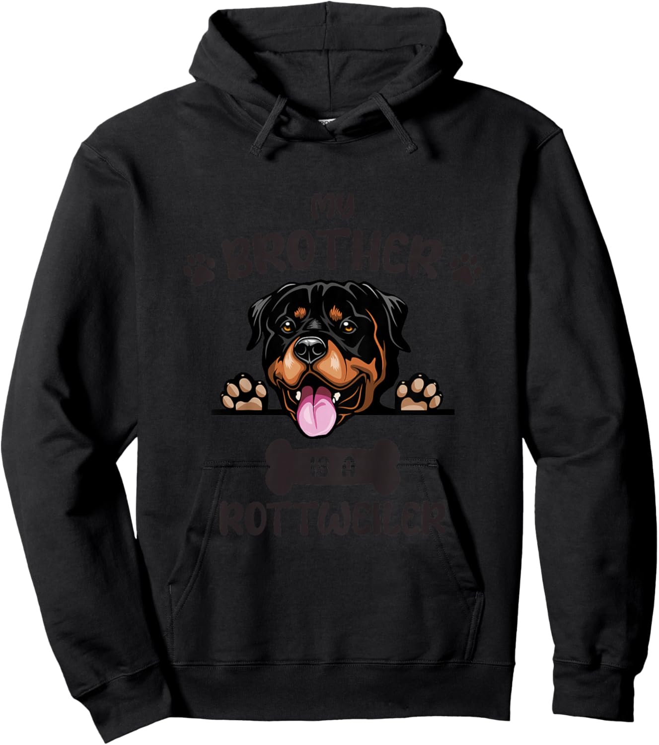 Kids My Brother Is A Rottweiler Cute Dog Breed Hoodie - Hoodie | Black
