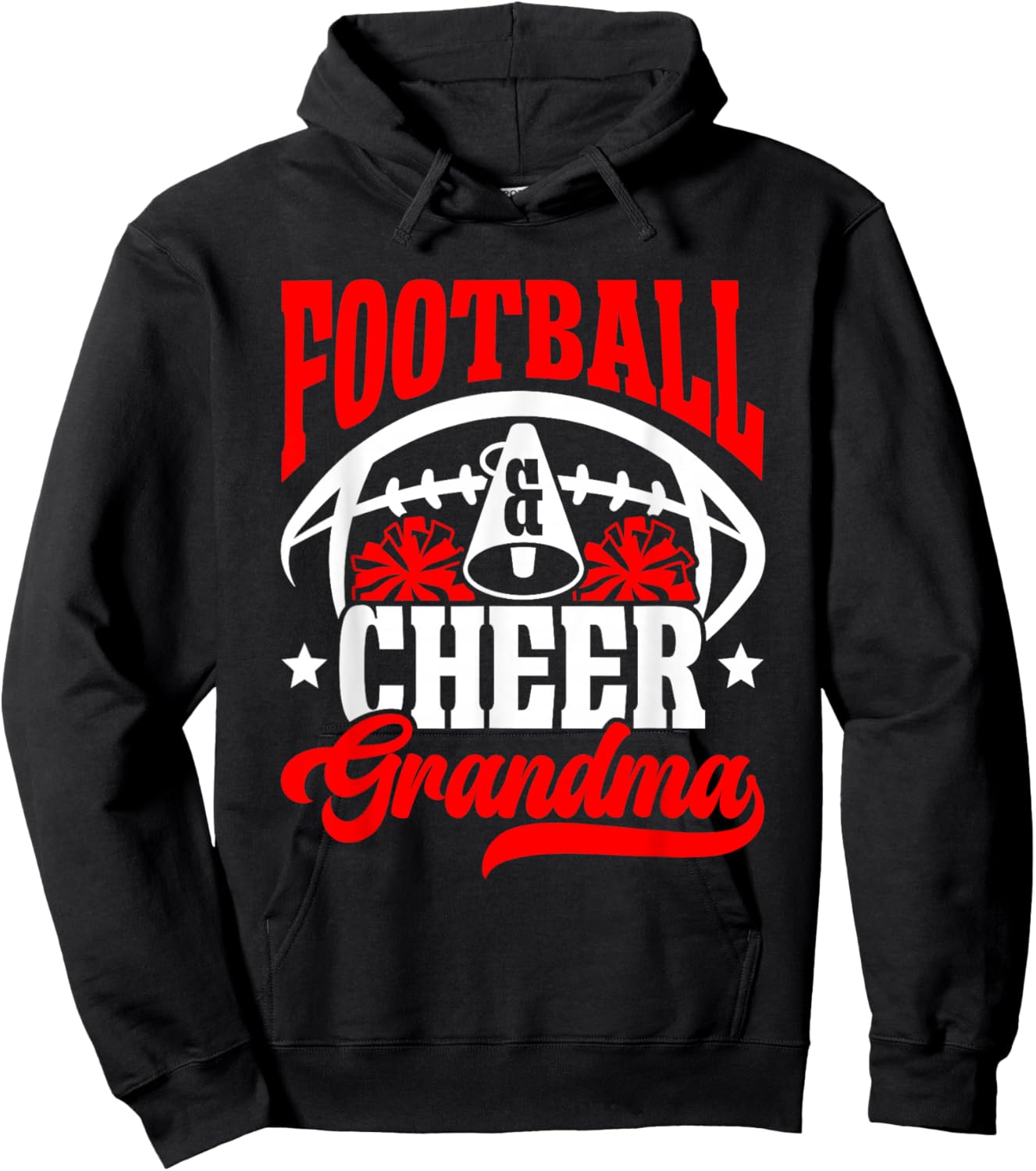 Football & Cheer Grandma Of Football Player And Cheerleader Hoodie - Hoodie | Black