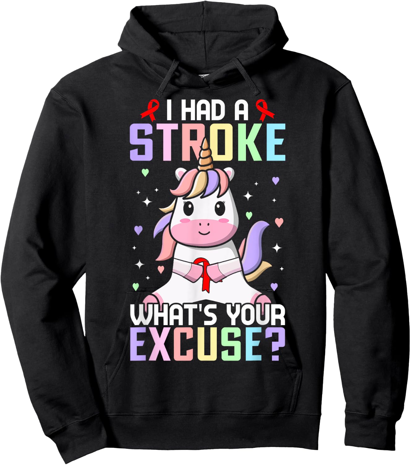 I Had A Stroke What's Your Excuse Stroke Survivor Girl Hoodie - Hoodie | Black