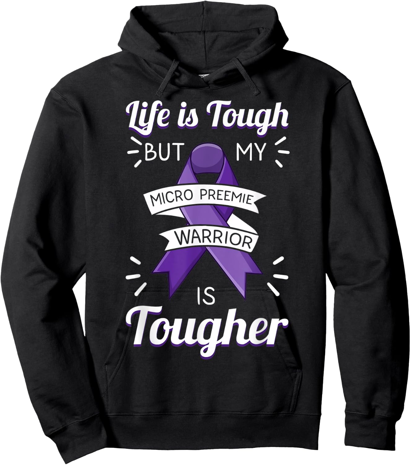 Micro Preemie NICU Preterm Birth Nurse Awareness Quotes Hoodie - Hoodie | Black