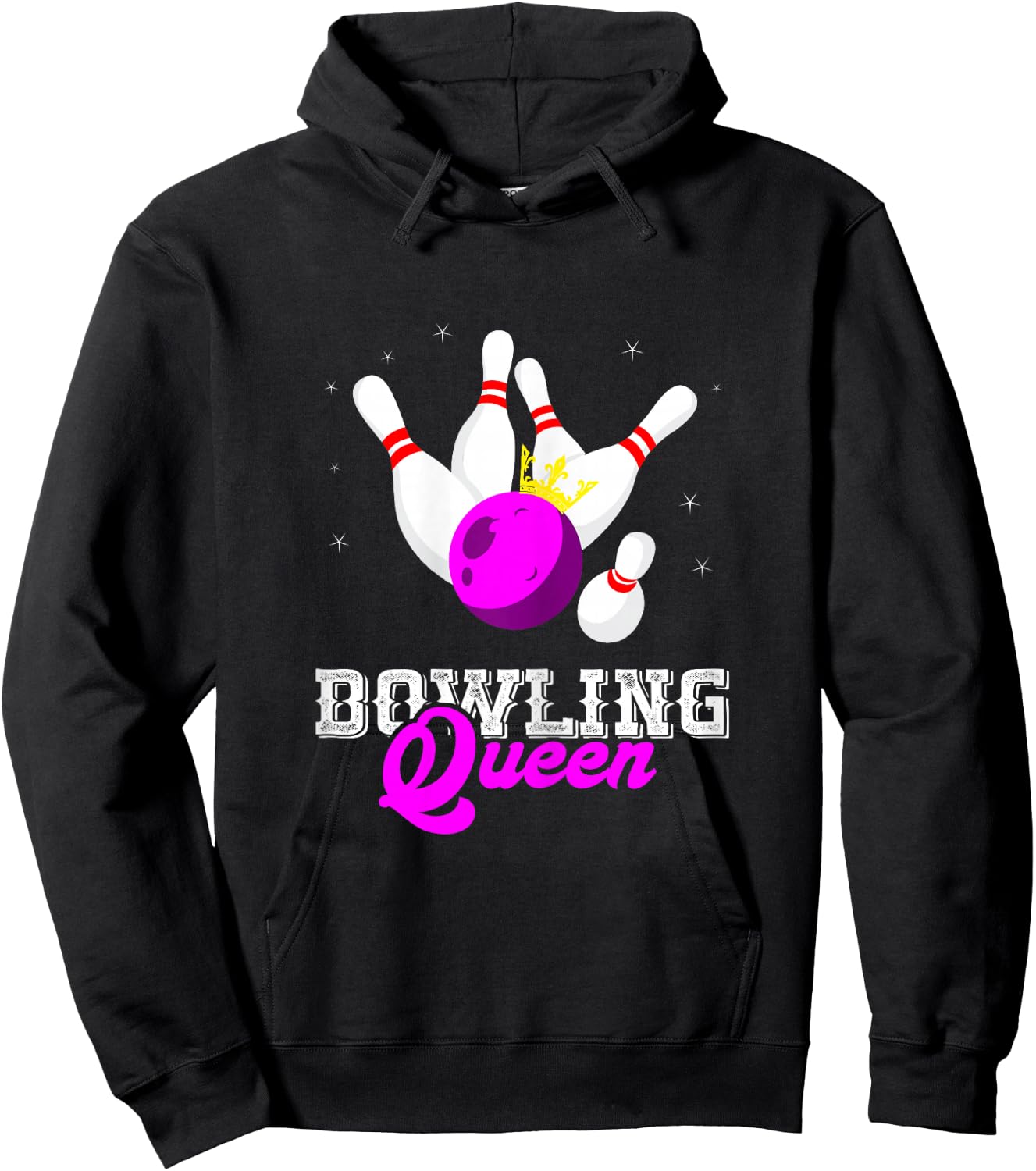 Bowling Queen Crown Bowler Bowling Lovers Team Bowling Game Hoodie - Hoodie | Black