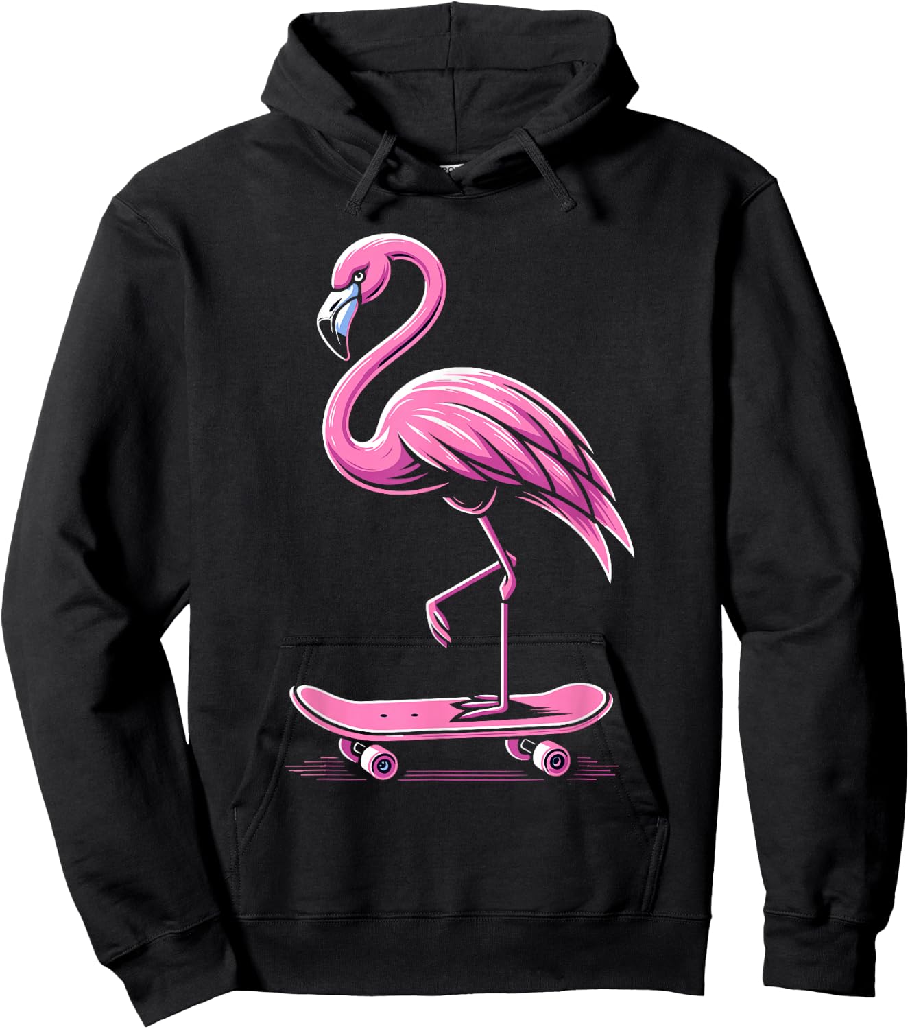 Skateboarding Flamingo Skater Skateboarder Women Hoodie - Hoodie | Black