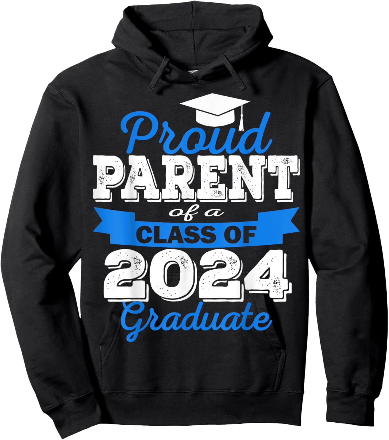 Super Proud Parent of 2024 Graduate Awesome Family College Hoodie - Hoodie | Black