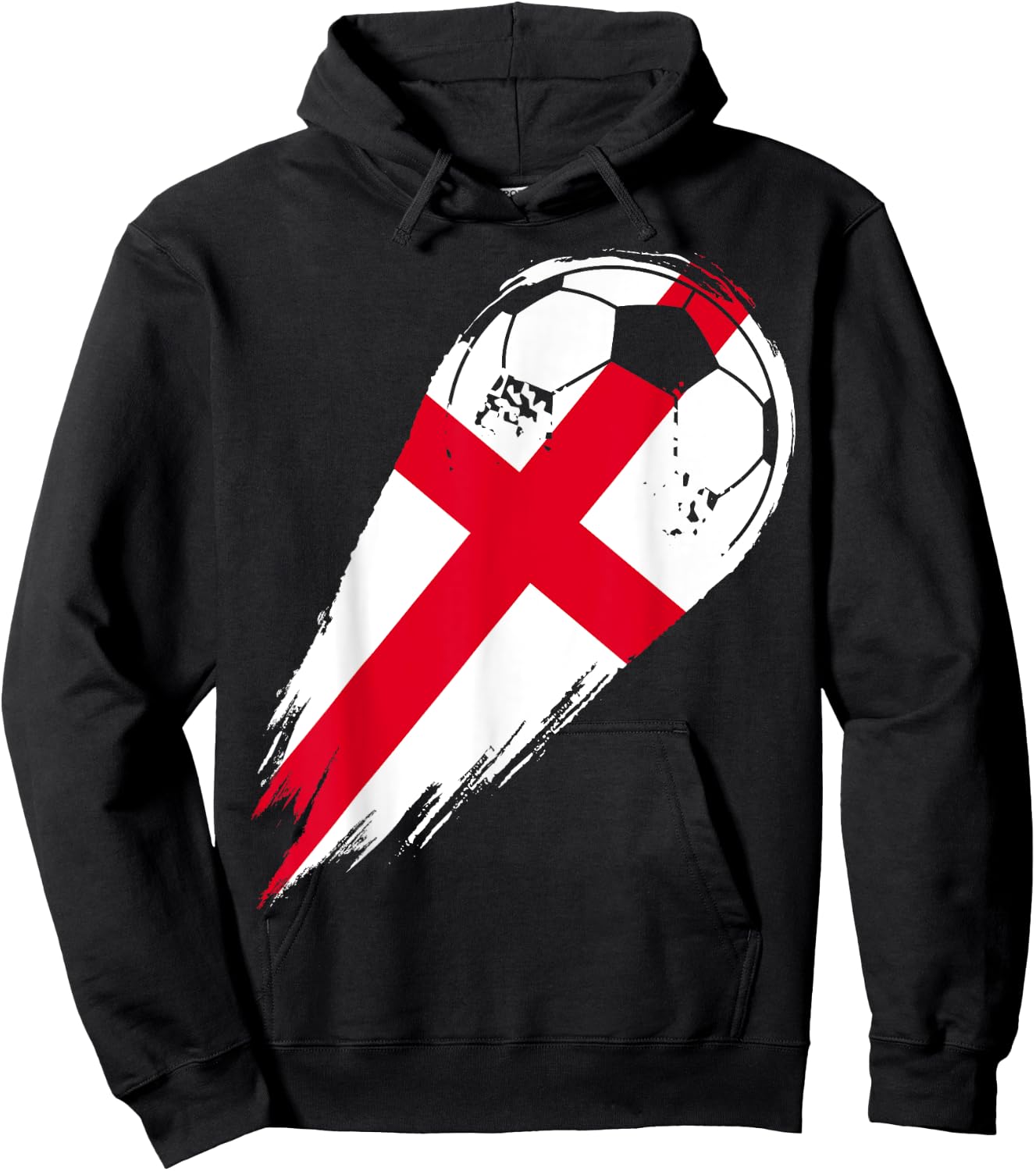 Soccer and Football with Flag of England Hoodie - Hoodie | Black
