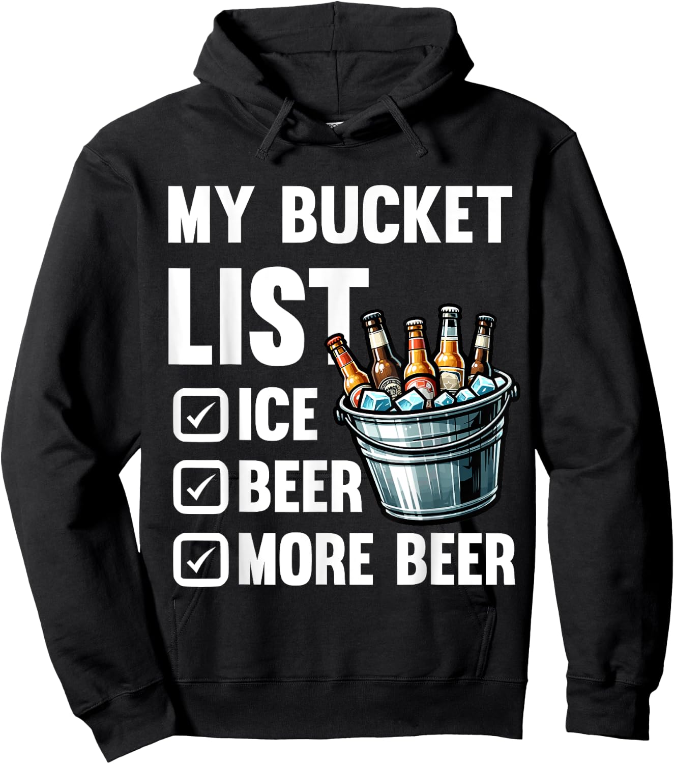 My Bucket List Funny Beer Drinking Birthday Bar Party Hoodie - Hoodie | Black