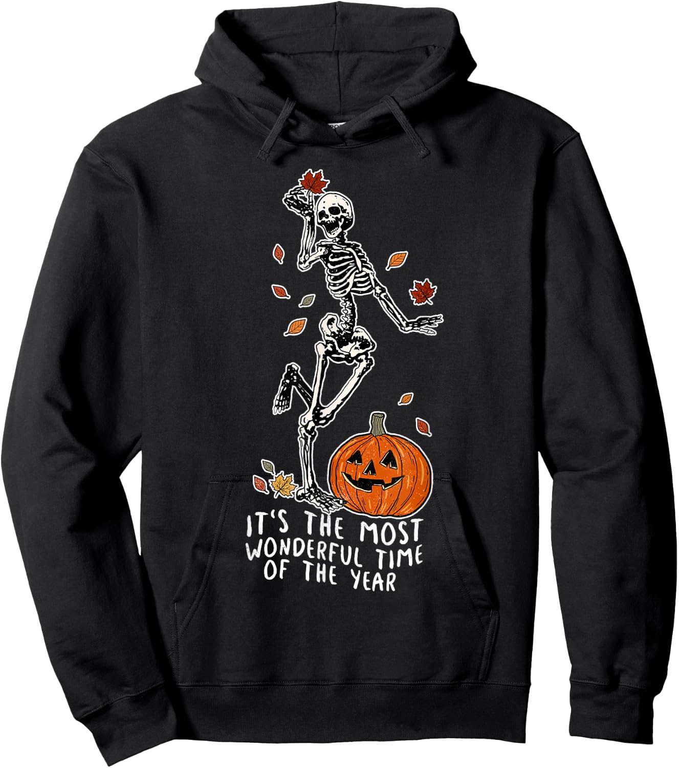 The Most Wonderful Time of Year Halloween Dancing Skeleton Hoodie - Hoodie | Black