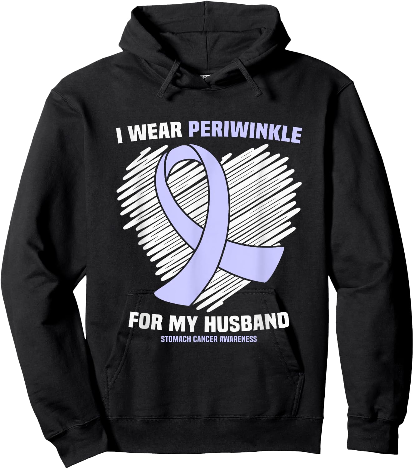 I Wear Periwinkle For My Husband Stomach Cancer Awareness Hoodie - Hoodie | Black