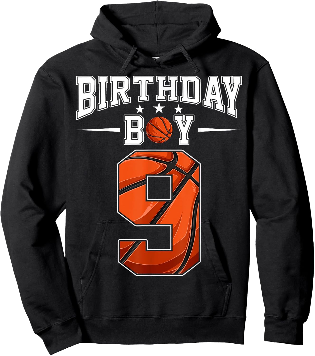 9th Birthday Boy Nine 9 Years Old Basketball Players Team Hoodie - Hoodie | Black