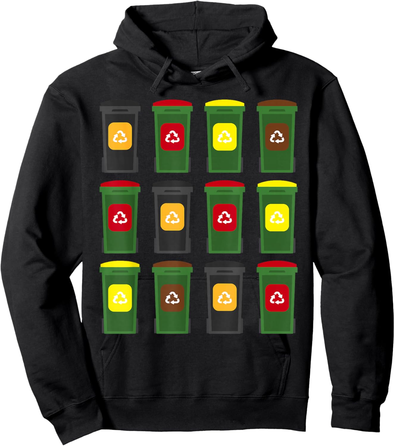 Funny Wheelie Bin Hoodie - Hoodie | Black