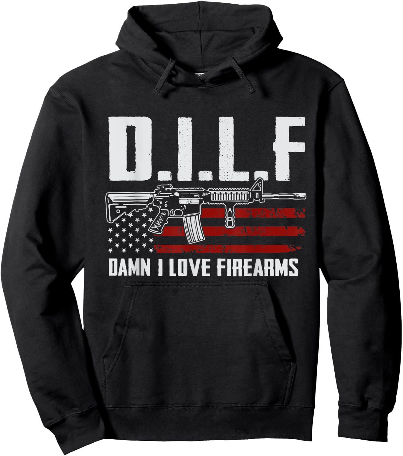 DILF Damn I Love Firearms Hoodie - Hoodie | Black