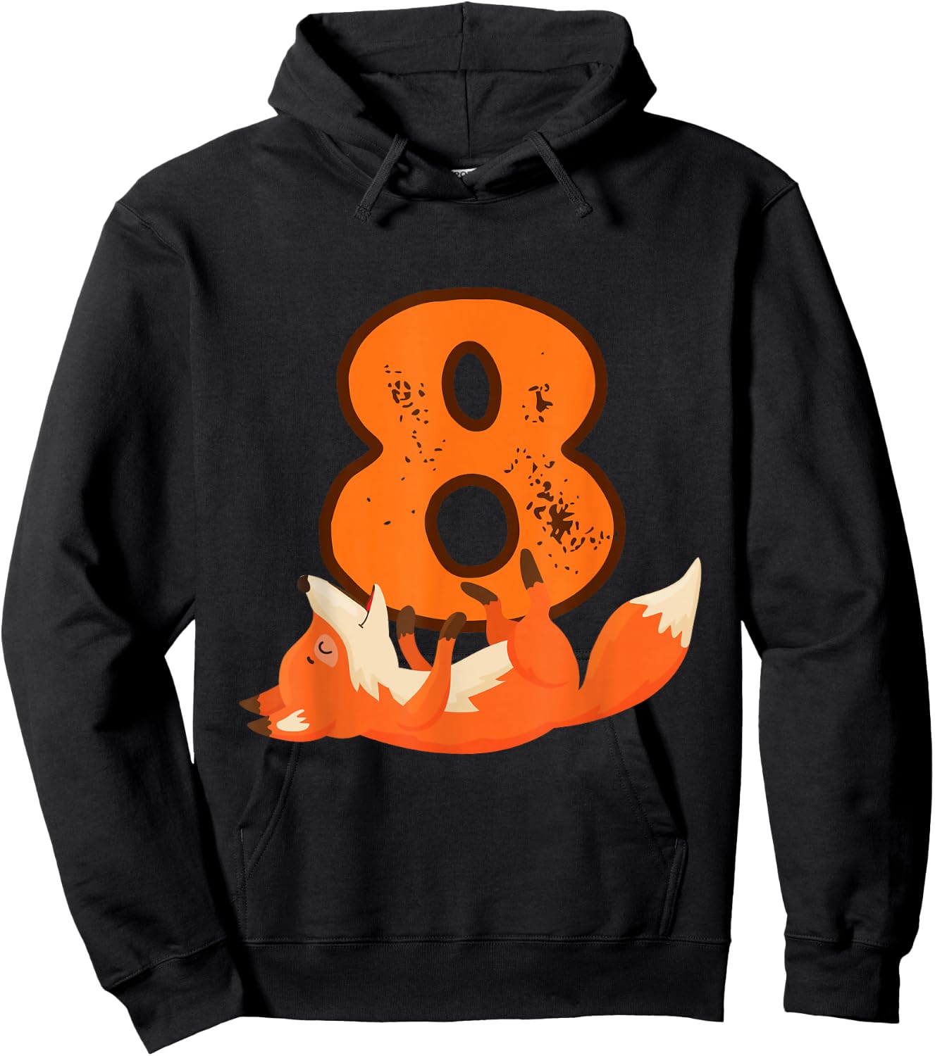 8th Birthday For Girls Gift Funny 8 Years Old Boy Fox Hoodie - Hoodie | Black