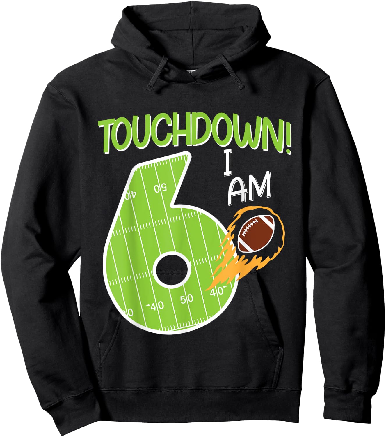 American Football Birthday I 6 years old Hoodie - Hoodie | Black