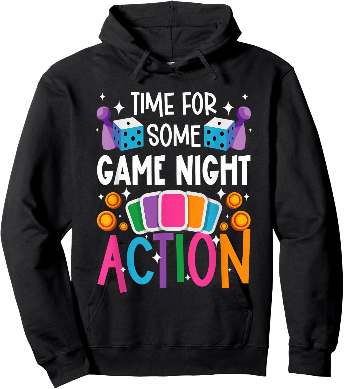 Time For Some Game Night Action Board Game Night Hoodie - Hoodie | Black