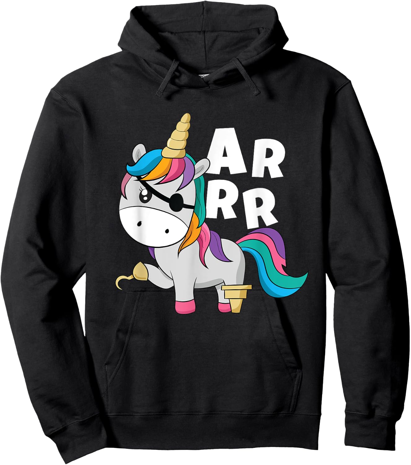 Caribbean Sea Thief Freebooter Toddler Girl Unicorn Pirate Hoodie - Hoodie | Black