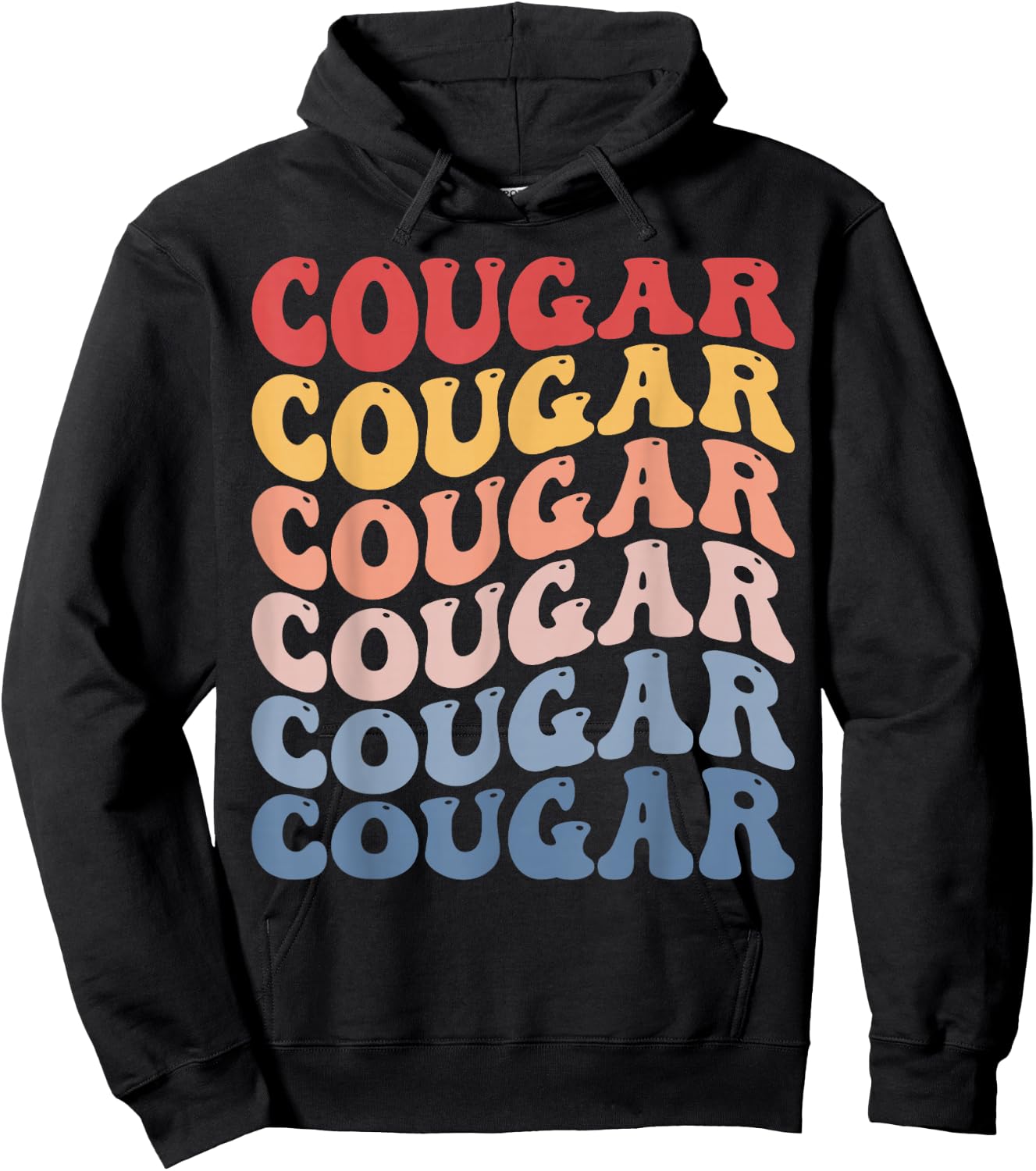 Cougar Groovy Retro Hoodie - Hoodie | Black