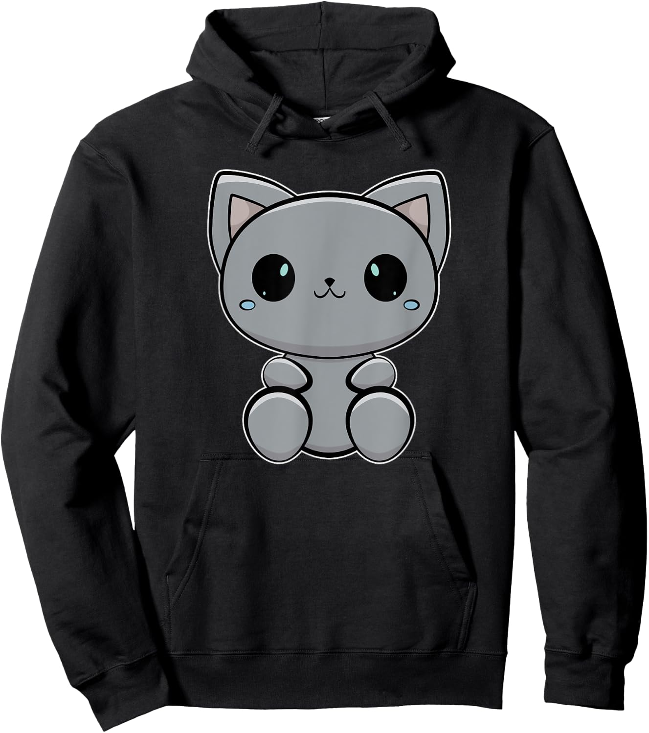 Cute Black Cat Anime Feline Neko Hoodie - Hoodie | Black