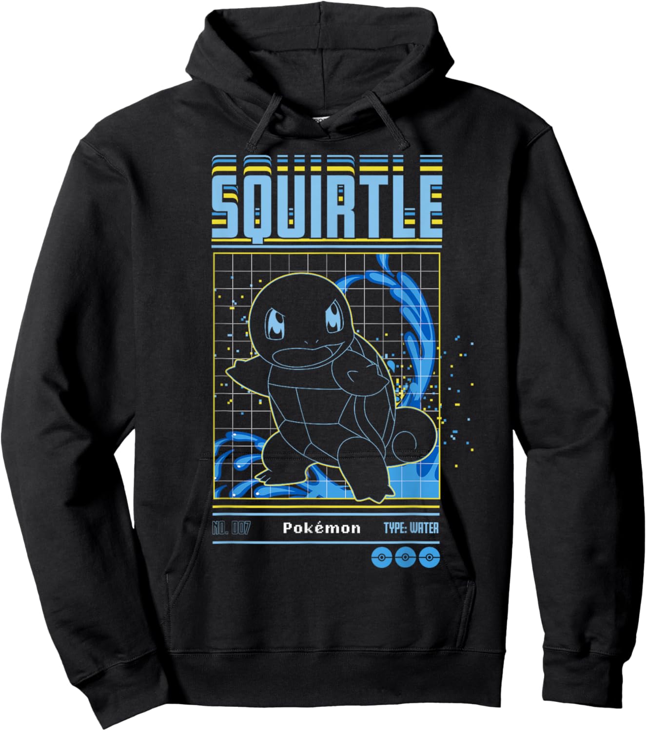 Pokémon Squirtle Water Type Schematic Hoodie - Hoodie | Black