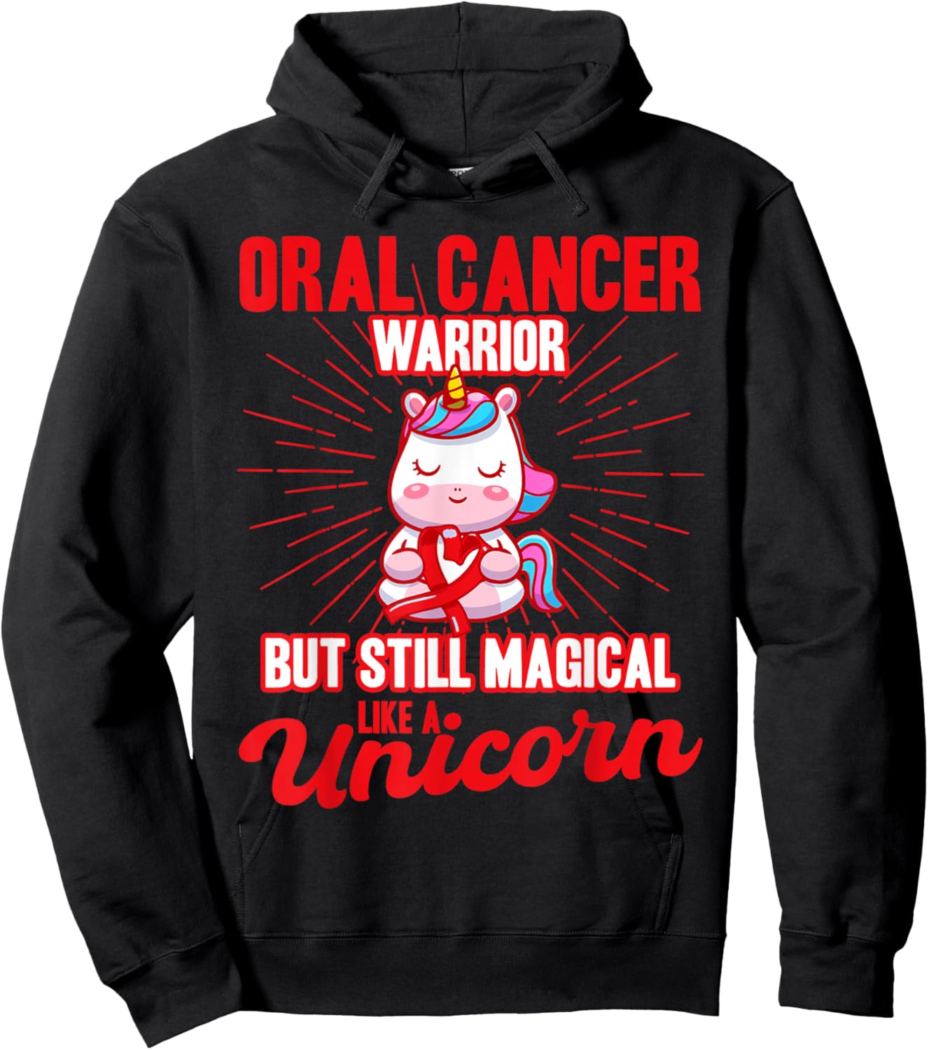 Magical Like A Unicorn Oral Cancer Awareness Hoodie - Hoodie | Black