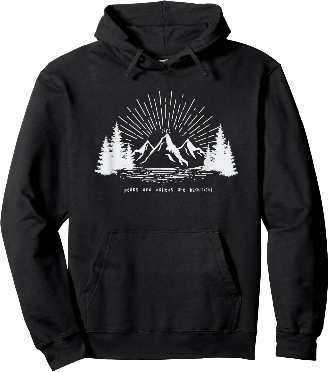 Life Peaks and Valleys Are Beautiful - Enjoy the Ride Hoodie - Hoodie | Black