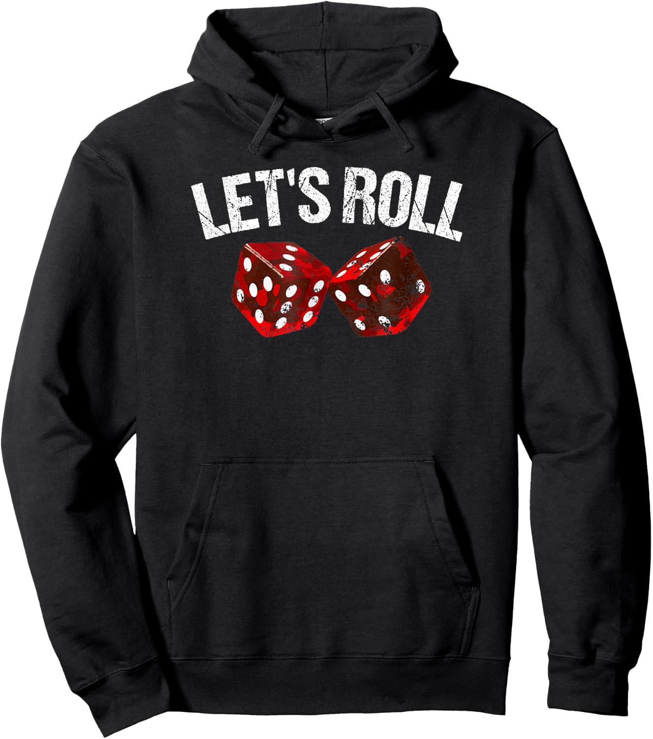 Let's Roll Funny Red Dice Craps Dice Hoodie - Hoodie | Black
