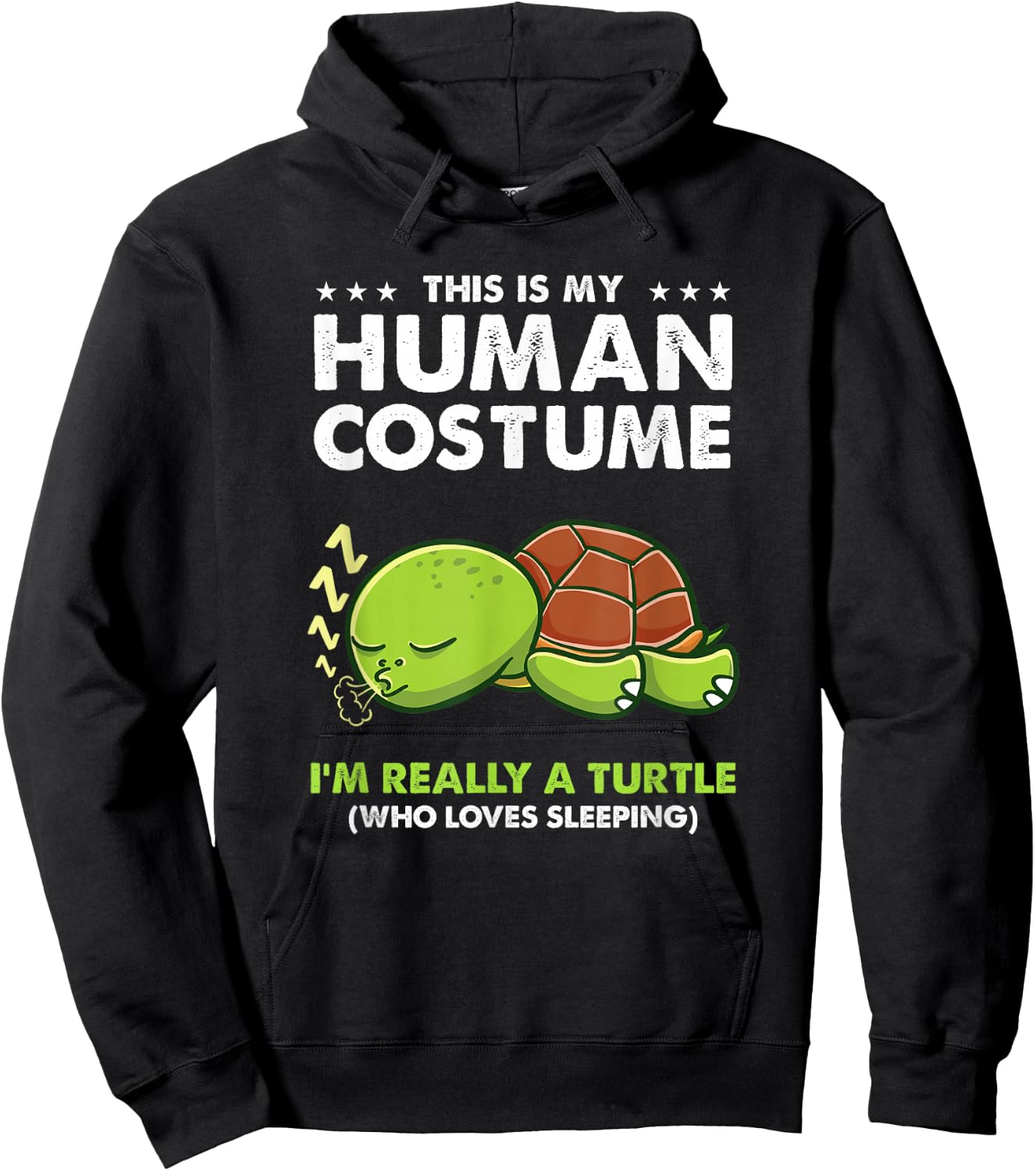 This Is My Human Costume Turtle Sleeping Hoodie - Hoodie | Black
