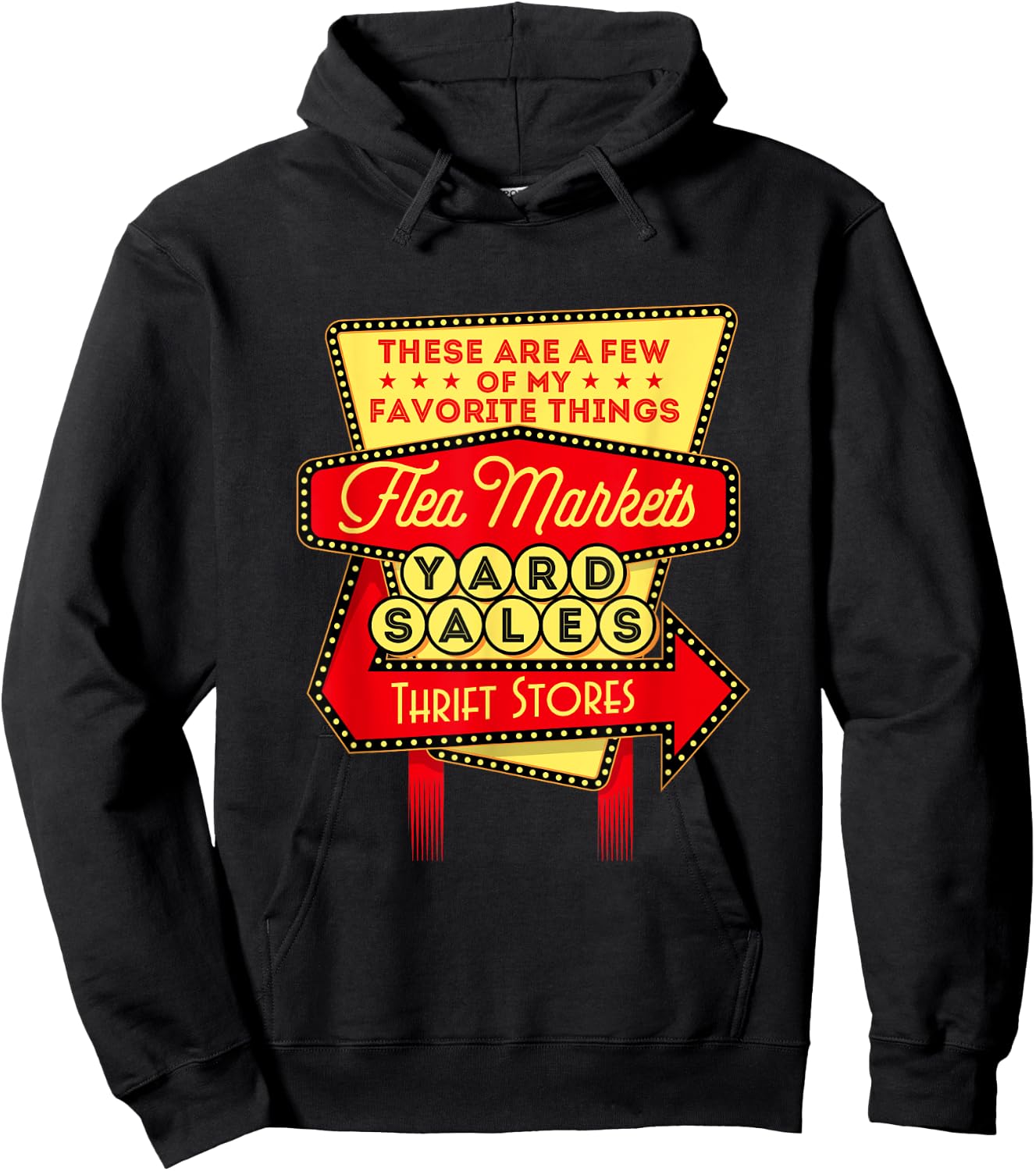 My Favorite Things - Thrifting Thrift Store Flea Market Hoodie - Hoodie | Black