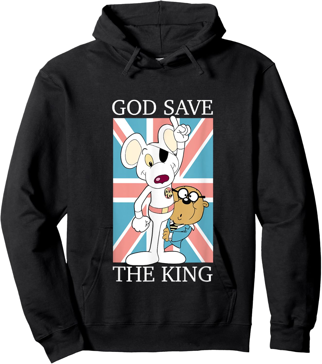 Danger Mouse God Save The King Union Jack Hoodie - Hoodie | Black