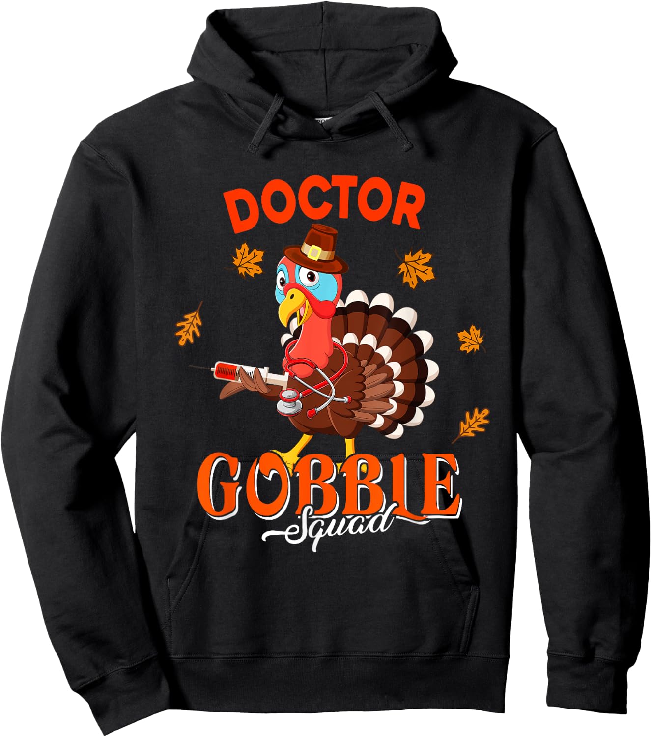 Doctor Gobble Squad Thanksgiving Fall Turkey Proud Job Hoodie - Hoodie | Black