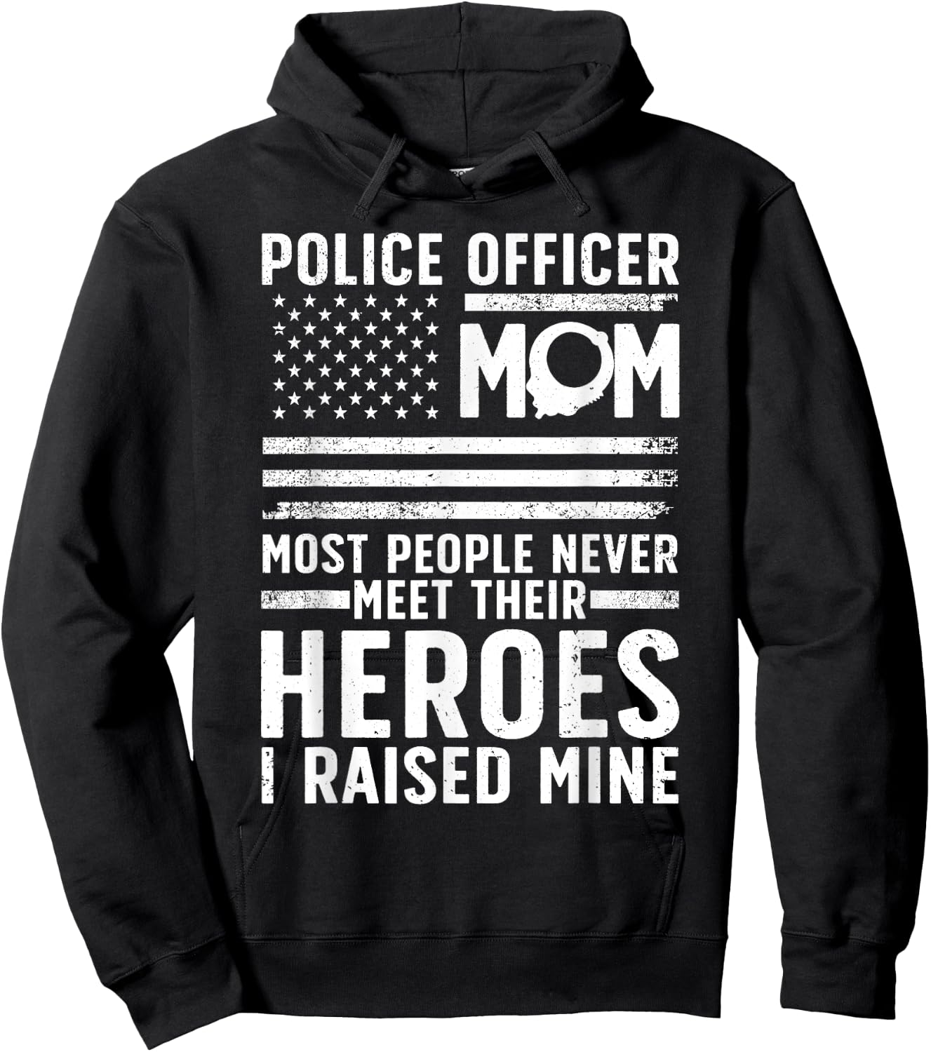 Police Mom Art For Cop Mother Women Police Officer Lovers Hoodie - Hoodie | Black
