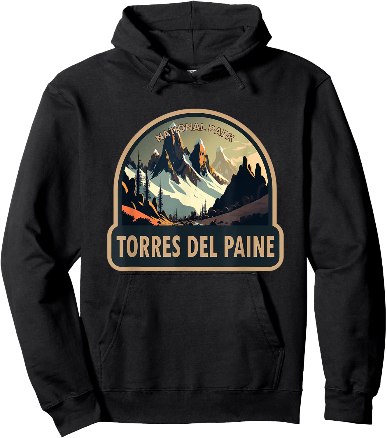Torres del Paine National Park Chile Vintage Hoodie - Hoodie | Black