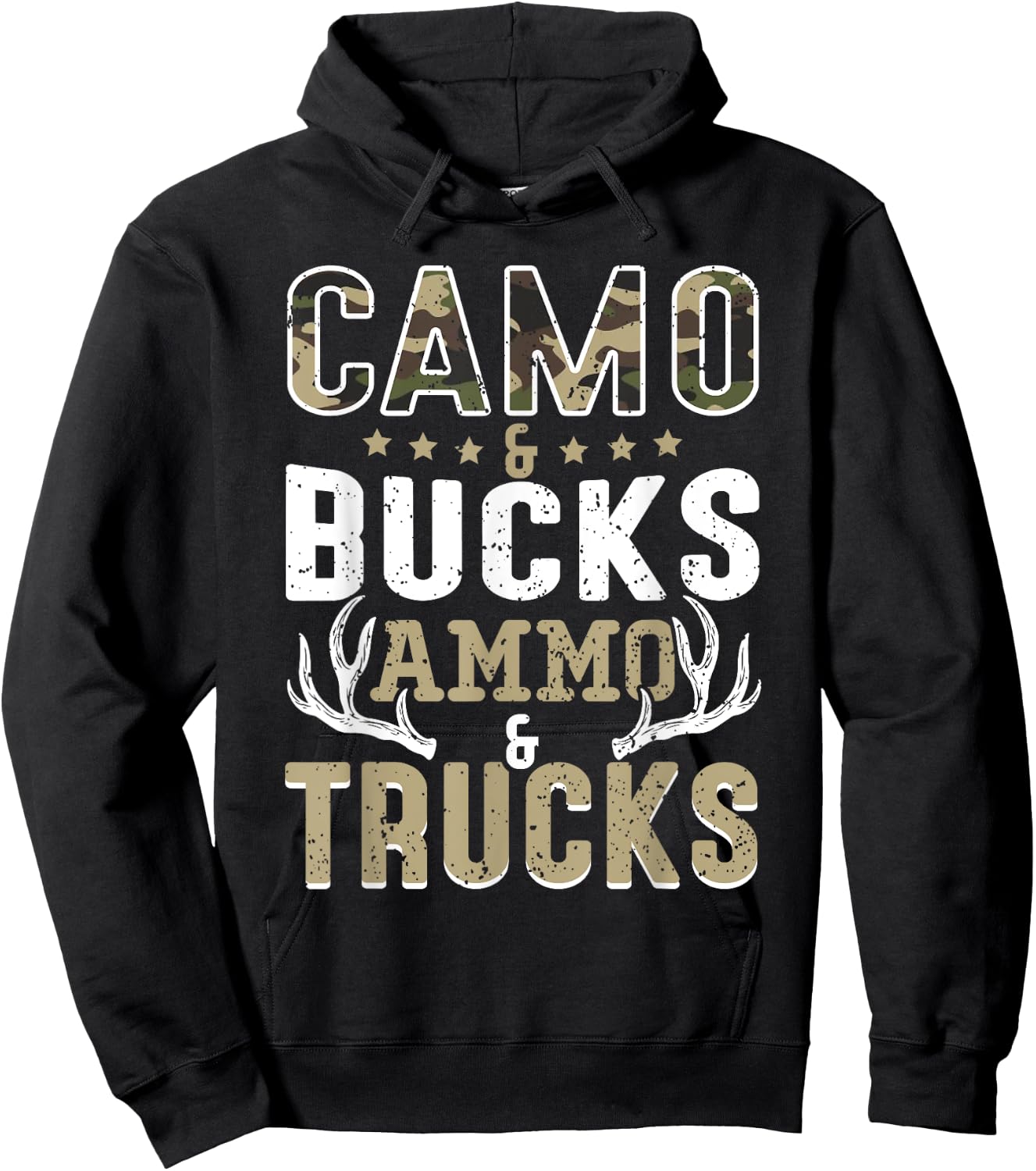 Deer Hunting Women Camo And Bucks Ammo And Trucks Hoodie - Hoodie | Black