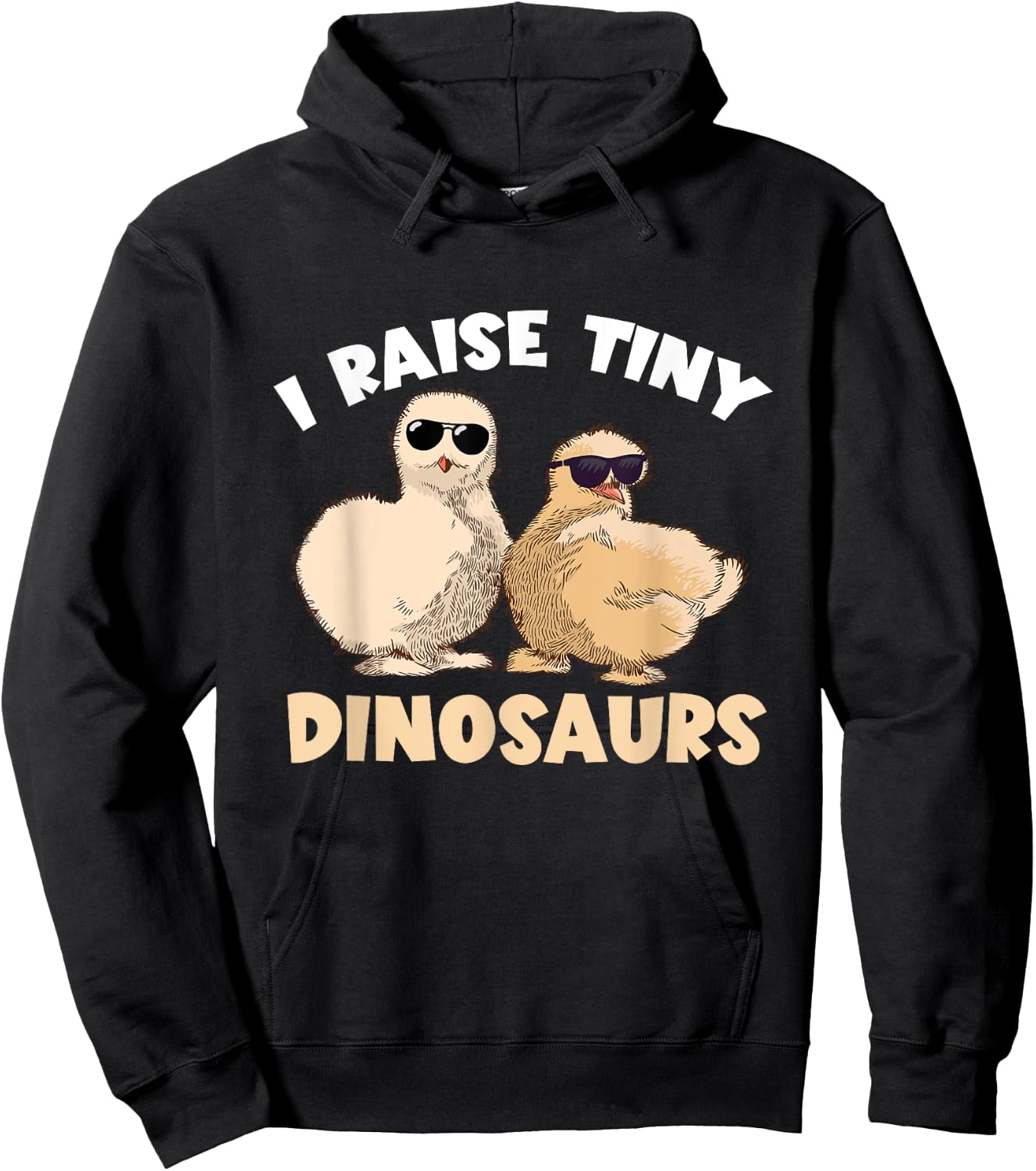 Funny Silkie Chicken I Raised Tiny Dinosaurs Silky Chicken Hoodie - Hoodie | Black