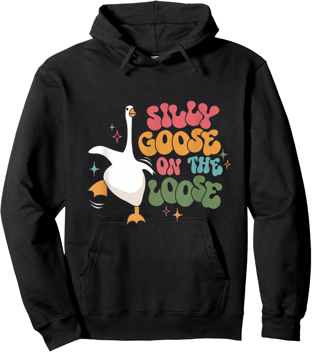 Silly Goose On The Loose retro groovy silly goose club Hoodie - Hoodie | Black