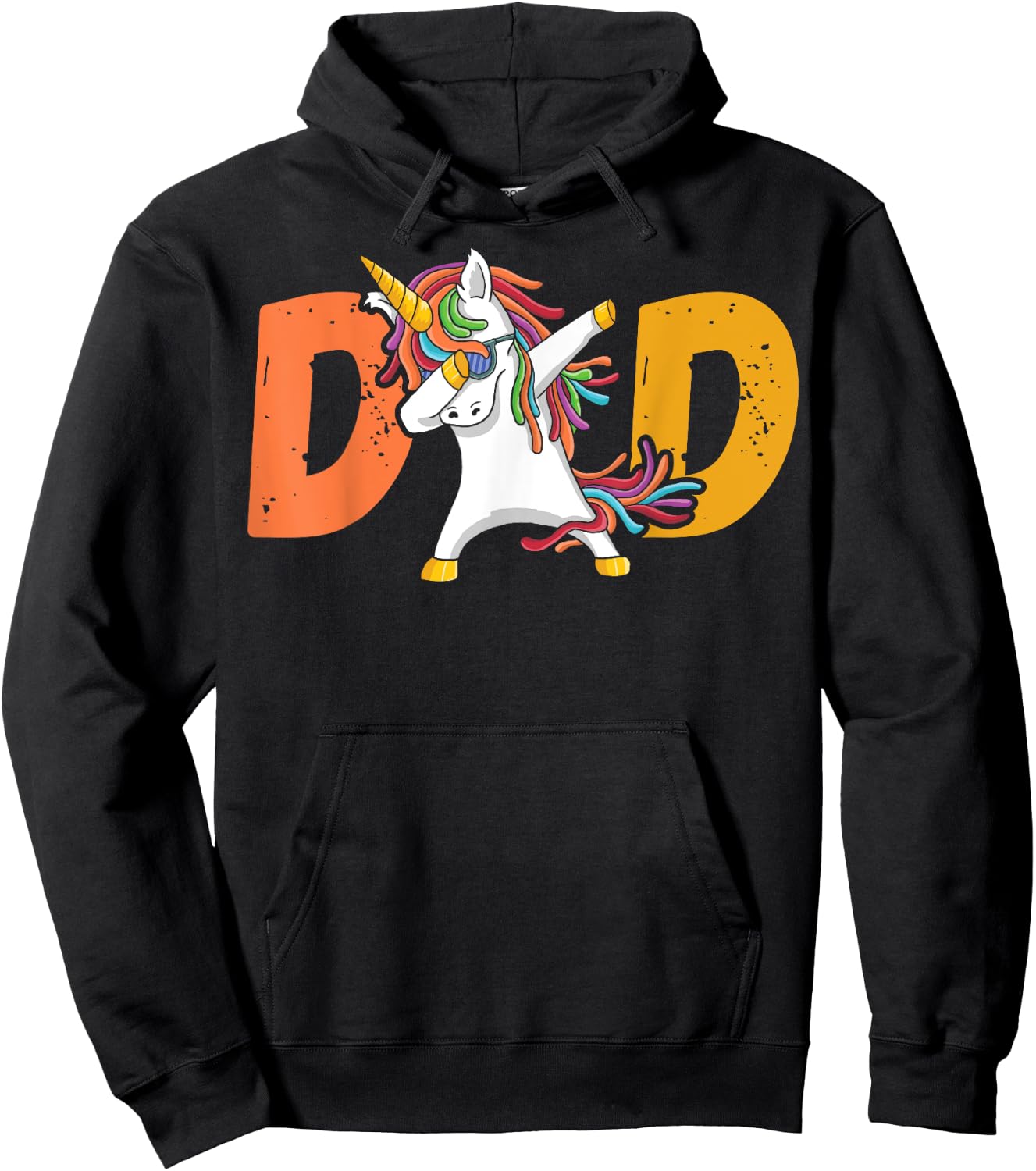 Dadacorn Unicorn Dad Fathers Day Funny Hoodie - Hoodie | Black